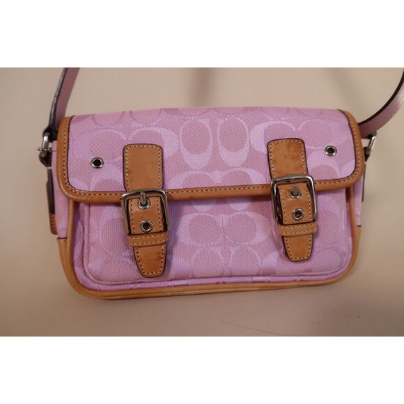 Coach Mini Field Bag in Pink Signature Jacquard - Picture 7 of 9
